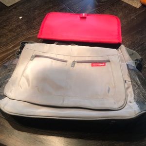 Diaper bag with mat.